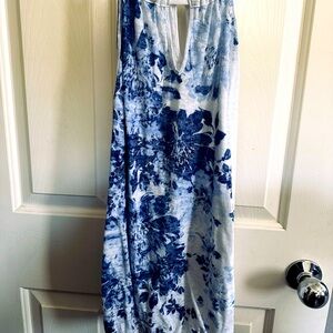 INC Blue and White Floral Halter